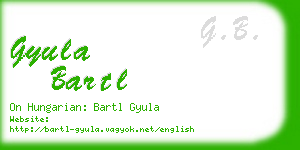 gyula bartl business card